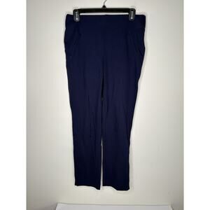 Chicos Size 0 US 4 Fabulously Slimming Straight Leg Pants Pull On Navy Blue
